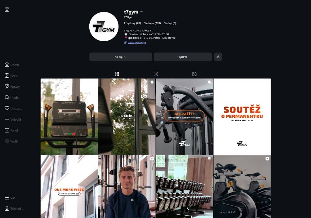 Náhled Instagram profilu @t7gym