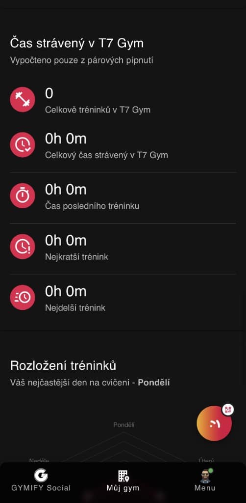 Aplikace Gymify – T7 Gym